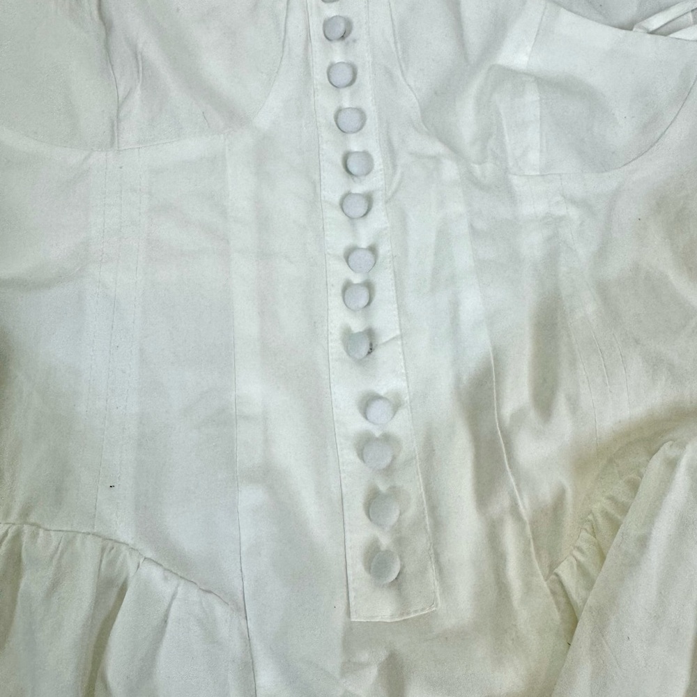 o.p.t White Dress with structured top and flowy skirt  *NWT* - Picture 12 of 12